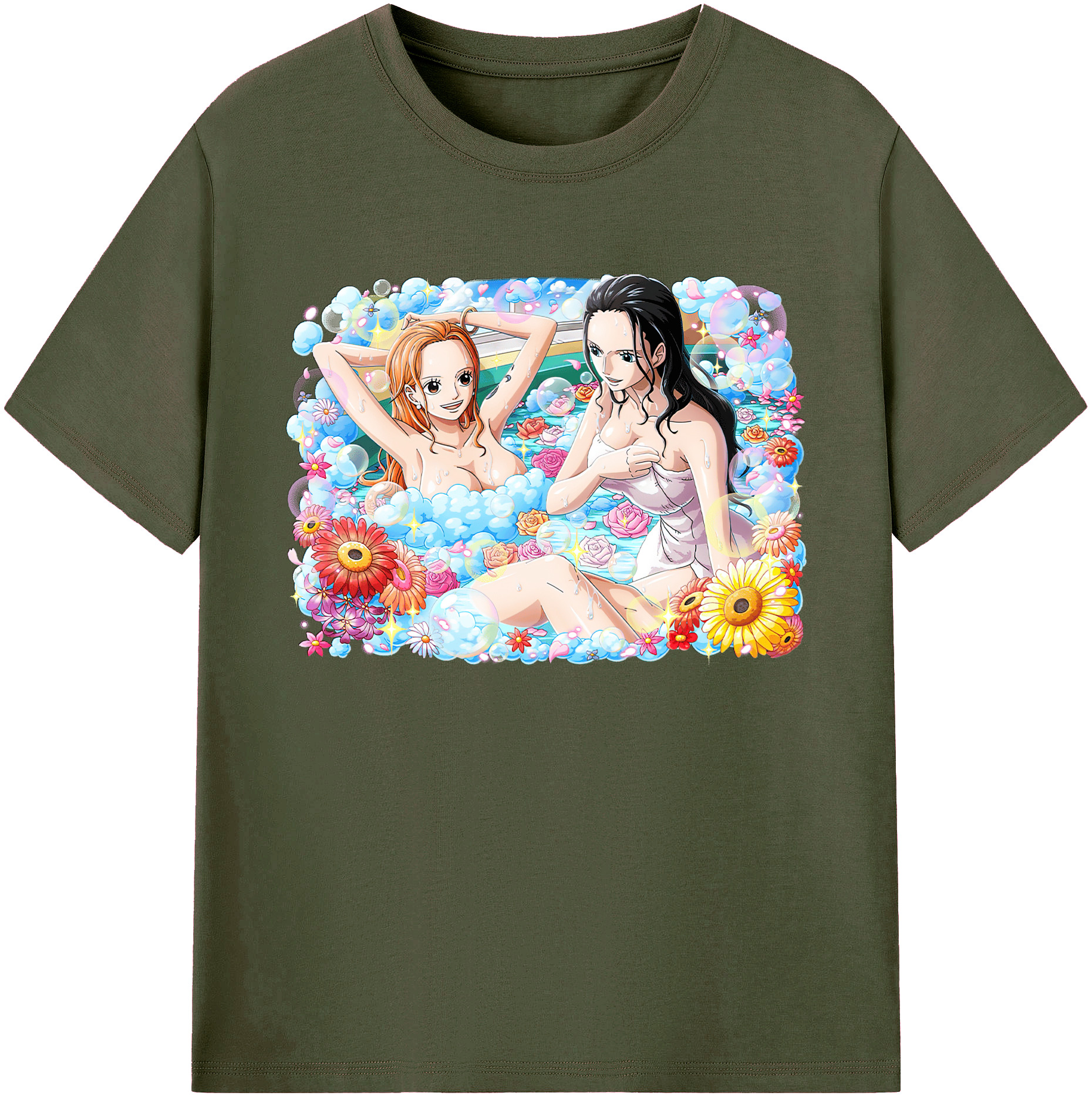 ワンピース ニコ・ロビン ONE PIECE Nico Robin 綿100％ メンズ半袖Tシャツ｜肌触りやわらか＆通気性
